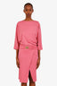 Pucci Pink Draped Belted Midi Dress Size 6