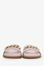 Valentino Pink Leather Chain Slides Size 36.5