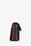 Valentino Burgundy Leather Rockstud Rolling Crossbody Bag With Guitar Strap