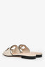 Gucci Cream Leather Interlocking GG Sandals Size 36