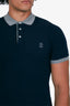 Brunello Cucinelli Navy/Grey Cotton Polo Shirt Size S Mens