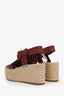 Celine Burgundy Leather Espadrilles Size 39