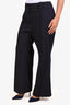 Ganni Brown/Red Pinstripe Wide Leg Pants Size 46
