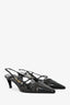Pre-loved Chanel™ Black Patent Leather Camellia Detail Slingback Heels Size 39