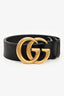 Gucci Black Leather GG Marmont Thick Belt Size 80/32