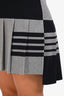 Thom Browne Navy/Grey Knit Sleeveless Midi Dress Size 42