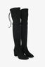 Stuart Weitzman Black Suede Leather Over the Knee Boots Size 36.5