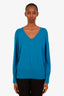 St. John Turquoise Cashmere V-Neck Sweater Estimated Size M