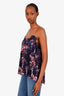 Cami NYC Navy/Pink Floral Silk Lace Top Size L