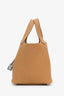 Hermès 2023 Sesame Clemence Leather 'Picotin Lock 18' Top Handle Bag