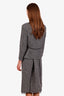 Max Mara Black/Grey Cotton Midi Skirt and Blazer Set Size 14/12