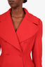Alexander McQueen Red Wool Cashmere Double Breasted Peacoat Size 40
