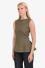 Fendi Olive Green Tailored Flare Hem Sleeveless Top Estimated Size M