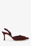 Manolo Blahnik Burgundy Suede Buckle Slingback Heels Size 36