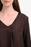 Massimo Alba Brown Silk V-Neck 3/4 Sleeve Blouse Size Large