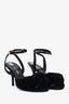 Pre-loved Chanel™ Black Velvet Open-Toe Strappy Heels Size 37