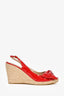 Valentino Red Patent Slingback Espadrilles Size 40