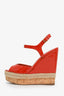 Gucci Red Patent Leather Wedge Sandals Size 36.5