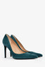 Stuart Weitzman Teal Suede Pointed Heels Size 9