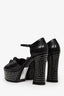 Saint Laurent Black Leather Studded Platform 'Candy' Heels Size 38