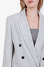 Isabel Marant Etoile Grey Wool Double Breasted Blazer Size 34