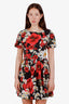 Dolce & Gabbana Black/Red Cotton Floral Mini Dress Size 40