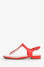 Pre-loved Chanel™ Red Leather CC Logo Sandals Size 35C