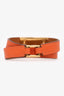 Hermès Orange Leather Rivale Double Tour Bracelet