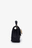 Pre-loved Chanel™ 2023 Black Lambskin Pearl Crystal Lion Charm Rectangular Top Handle Flap