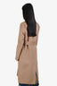 Gucci Camel Wool Rabbit Leather Buttoned Coat Size 46
