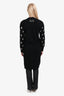 Hermès Black/White Cashmere Long Sleeve Long Cardigan Size 34