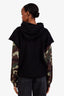 Celine Black Cotton Logo Camo Sleeve Hoodie Size L
