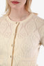 Gucci Cream Wool GG Perforated Cardigan Size XXS