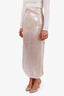 A.W.A.K.E Mode Ivory Sequin Slit Sheer Midi Skirt Size 36
