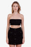 Self-Portrait Black Sequin Knit Bandeau Top Size M