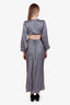 ASTR Blue/Grey Satin Midi Length Open Back Dress Size XS
