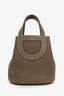 Hermès 2022 Etoupe Clemence Leather In-the-Loop 18 Bucket Bag