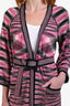 Missoni Pink/Black Striped Belted Long Sweater Size 42
