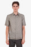 Christian Dior Taupe Silk Jacquard Short Sleeve Shirt Size 38 Mens