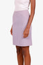 Courreges Purple Wool Logo Embroidery Midi Skirt est Size M