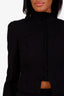 Veste noire en laine Diane von Furstenberg à col volanté, taille estimée M