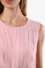 Pre-loved Chanel™ 2002 Pink Silk Pleated Cropped Blouse Size 40