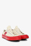 Comme des Garcons Play x Converse Cream/Red Platform Low Top Sneaker Size 9