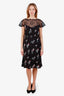 Red Valentino Black Polka-Dot Lace Midi Dress Size 42