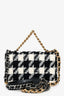 Pre-loved Chanel™ 2019 Black/White Houndstooth Tweed 19 Small Flap Bag