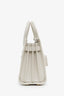 Saint Laurent White Grained Leather Small Sac de Jour Bag with Strap