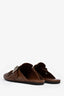 Prada Brown Leather Fringe Slip On Flats Size 37
