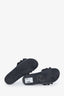 Pre-loved Chanel™ Navy Canvas Gold-Tone CC Chain Slides Size 40