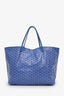 Goyardine Blue Canvas Saint Louis GM Tote With Pouch