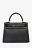 Hermès 2015 Black Epsom Leather Kelly Sellier II 28 GHW